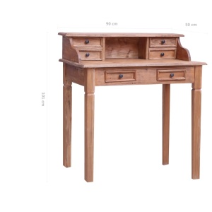 Birou de scris cu sertare, 90x50x101 cm, lemn masiv reciclat - Img 9