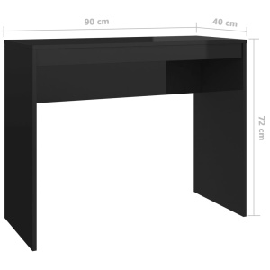 Birou, negru foarte lucios, 90 x 40 x 72 cm, PAL - Img 5