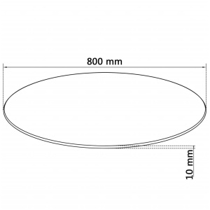 Blat masă din sticlă securizată rotund 800 mm - Img 4