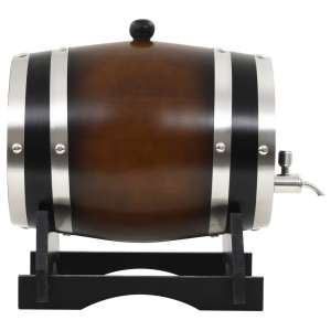 Butoi de vin cu robinet, 6 L, lemn masiv de pin - Img 2