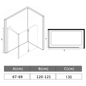 Cabină de duș dublu-pliabilă, 120 x 68 x 130 cm, ESG - Img 7