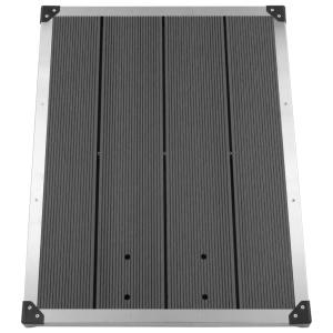 Cădiță de duș de exterior gri 80x62 cm WPC și oțel inoxidabil - Img 3