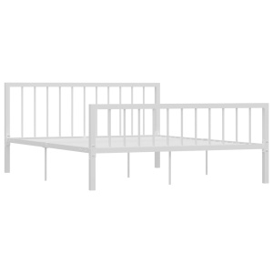 Cadru de pat, alb, 160 x 200 cm, metal - Img 2