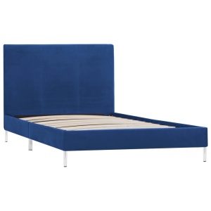 Cadru de pat, albastru, 90 x 200 cm, material textil - Img 2