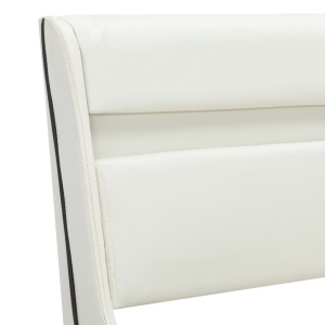 Cadru de pat cu LED, alb, 160 x 200 cm, piele artificială - Img 5
