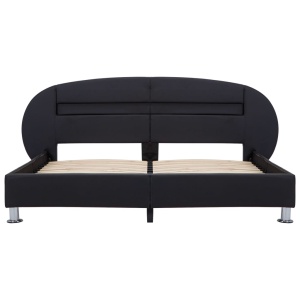 Cadru de pat cu LED, negru, 180 x 200 cm, piele ecologică - Img 4