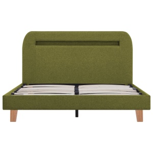 Cadru de pat cu LED-uri, verde, 120 x 200 cm, material textil - Img 4