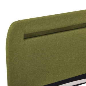 Cadru de pat cu LED-uri, verde, 160 x 200 cm, material textil - Img 5