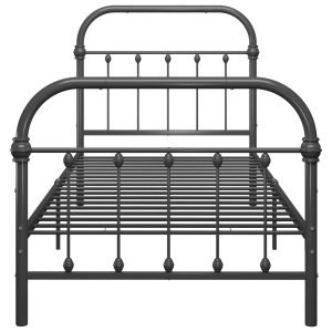Cadru de pat, gri, 100 x 200 cm, metal - Img 4