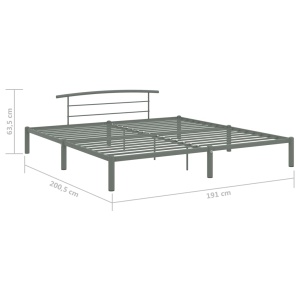 Cadru de pat, gri, 180 x 200 cm, metal - Img 6