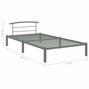 Cadru de pat, gri, 90 x 200 cm, metal - Img 6
