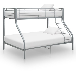 Cadru de pat supraetajat, gri, 140 x 200/90 x 200 cm, metal