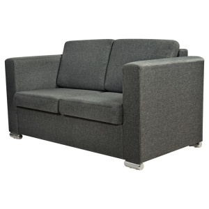 Canapea cu 2 locuri, gri inchis, material textil - Img 2