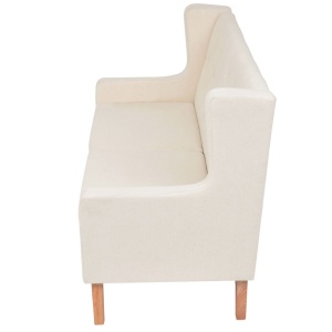 Canapea cu 2 locuri, material textil, alb crem - Img 4