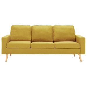 Canapea cu 3 locuri, galben, material textil - Img 3