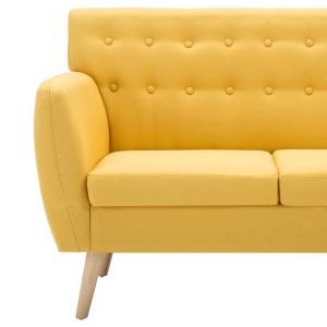 Canapea cu 3 locuri, material textil, 172 x 70 x 82 cm, galben - Img 6
