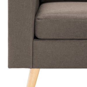 Canapea cu 3 locuri și taburet, gri taupe, material textil - Img 5