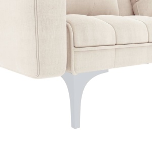 Canapea extensibilă, crem, material textil - Img 5