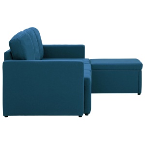 Canapea extensibilă modulară cu 3 locuri, albastru, textil - Img 6