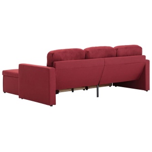 Canapea modulară extensibilă cu 3 locuri, roșu vin, textil - Img 7