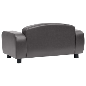 Canapea pentru câini, gri, 80 x 50 x 40 cm, piele ecologică - Img 5
