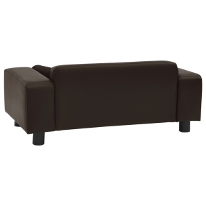 Canapea pentru câini, maro, 81x43x31cm, pluș & piele ecologică - Img 8