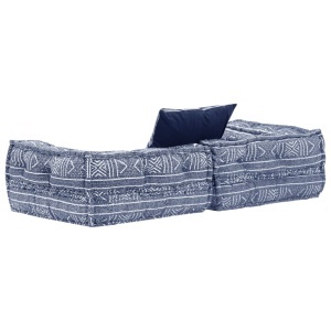 Canapea puf modulară cu 2 locuri, indigo, material textil - Img 4