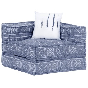 Canapea puf modulară cu 3 locuri, indigo, material textil - Img 10