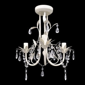Candelabre suspendate de plafon cu cristale 2 buc. alb elegant - Img 2
