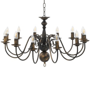 Candelabru antichizat, negru, 12 becuri E14 - Img 3