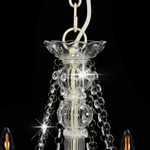 Candelabru cu mărgele, alb, 8 becuri E14 - Img 4