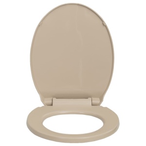 Capac WC cu inchidere silențioasă, bej, oval - Img 3