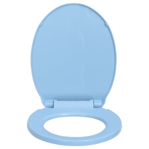 Capac WC inchidere silențioasă eliberare rapidă albastru oval - Img 4