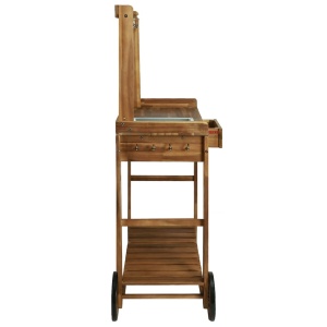 Cărucior bucătărie grădină, 92x43,5x141,5 cm, lemn de acacia - Img 2