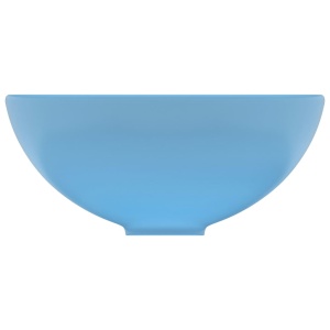 Chiuvetă baie lux albastru mat 32,5x14 cm ceramică rotund - Img 4