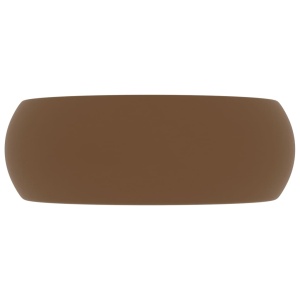 Chiuvetă baie lux, crem mat, 40x15 cm, ceramică, rotund - Img 4