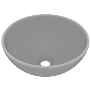Chiuvetă baie lux, gri deschis mat, 32,5x14cm, ceramică, rotund - Img 2