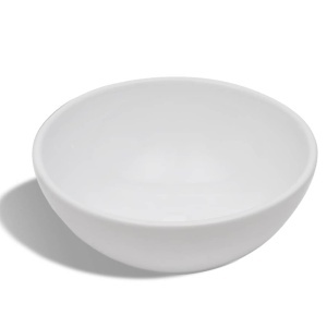 Chiuvetă de baie cu robinet mixer, ceramică, rotund, alb - Img 4