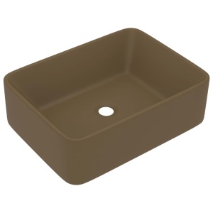 Chiuvetă de baie lux, crem mat, 41x30x12 cm, ceramică - Img 2