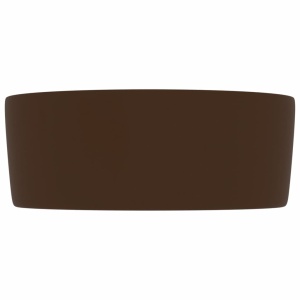 Chiuvetă de baie lux maro inchis mat 40x15 cm ceramică rotund - Img 4