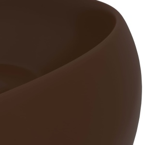 Chiuvetă de baie lux maro inchis mat 40x15 cm ceramică rotund - Img 6