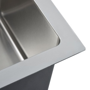 Chiuvetă de bucătărie lucrată manual cu sită, oțel inoxidabil - Img 5