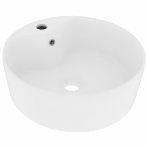 Chiuvetă de lux cu preaplin, alb mat, 36 x 13 cm, ceramică - Img 2