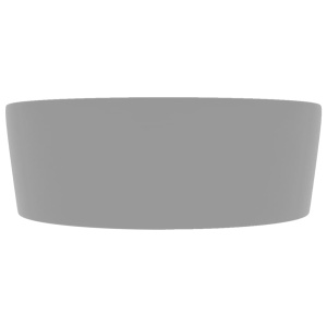 Chiuvetă de lux cu preaplin, gri deschis mat, 36x13 cm ceramică - Img 4
