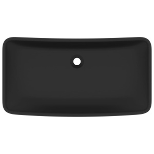 Chiuvetă dreptunghiulară de lux, negru mat, 71x38 cm, ceramică - Img 3