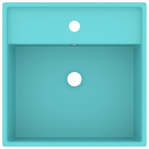 Chiuvetă lux preaplin verde mat 41x41 cm ceramică pătrat - Img 4