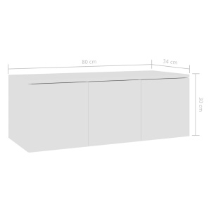 Comodă TV, alb, 80 x 34 x 30 cm, PAL - Img 7