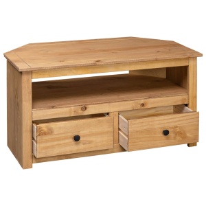 Comodă TV de colț, 93x49x49 cm, lemn masiv de pin, gama Panama - Img 5
