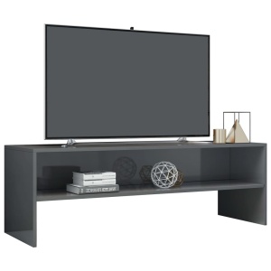 Comodă TV, gri foarte lucios, 120 x 40 x 40 cm, PAL - Img 3