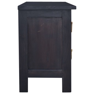 Comodă TV, negru cafeniu deschis,100x30x45cm, lemn masiv mahon - Img 4